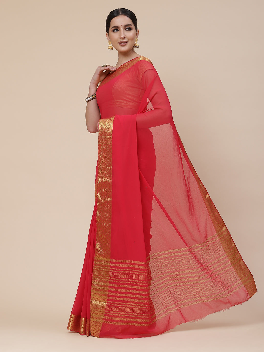 Chiffon Plain Saree