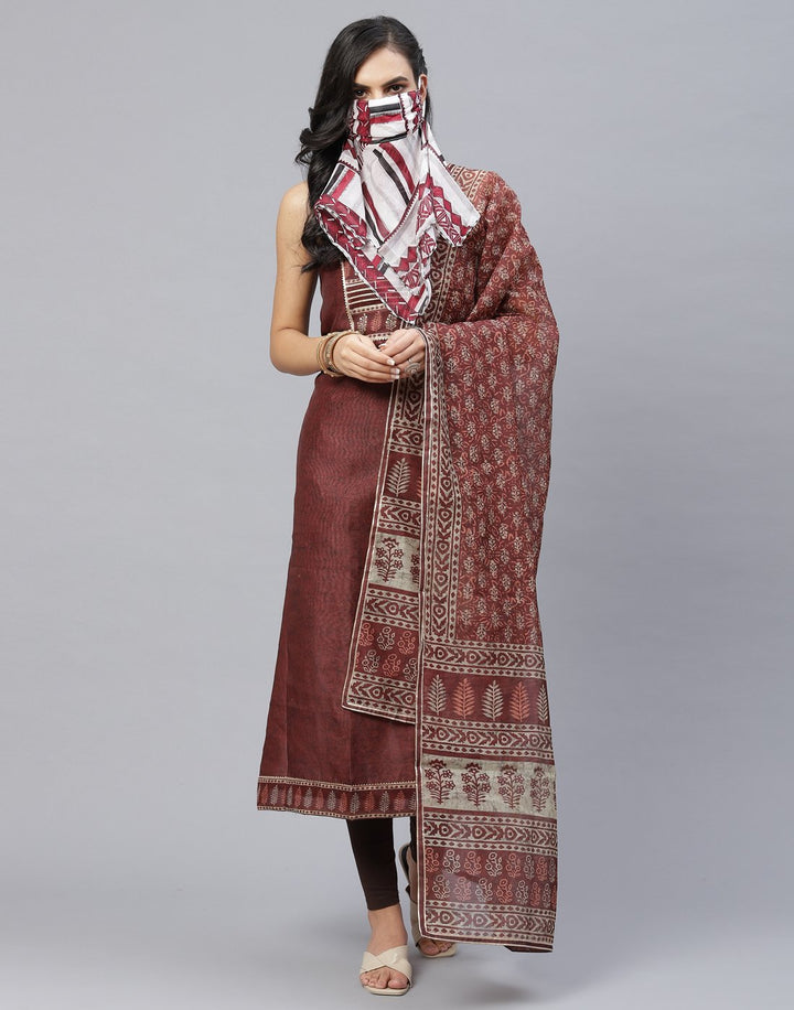 Chanderi Printed Suit piece