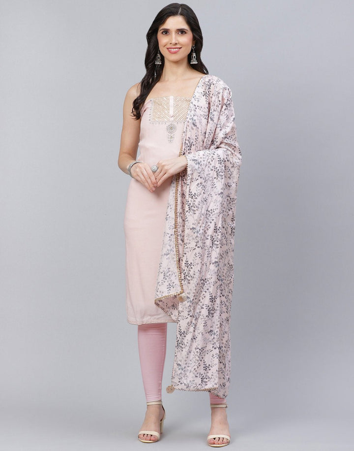 Chanderi Embroidered Suit Piece