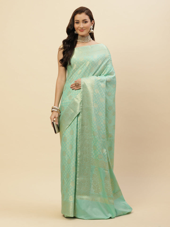 Zari Border Booti Cotton Woven Saree
