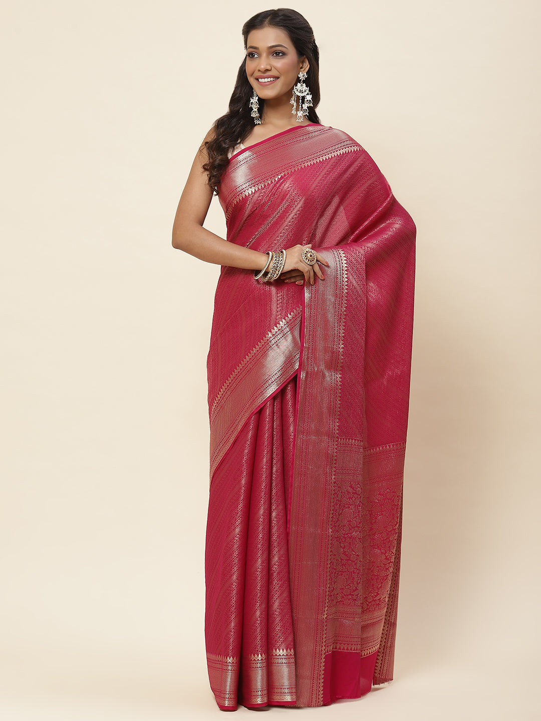 Light Brocade Woven Georgette Saree