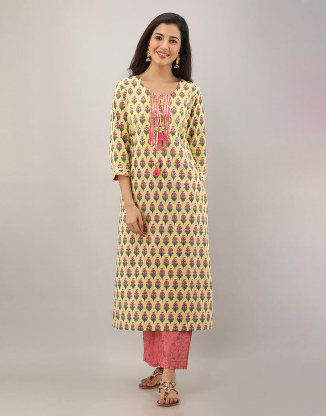 Printed Cotton Kurti with Pant