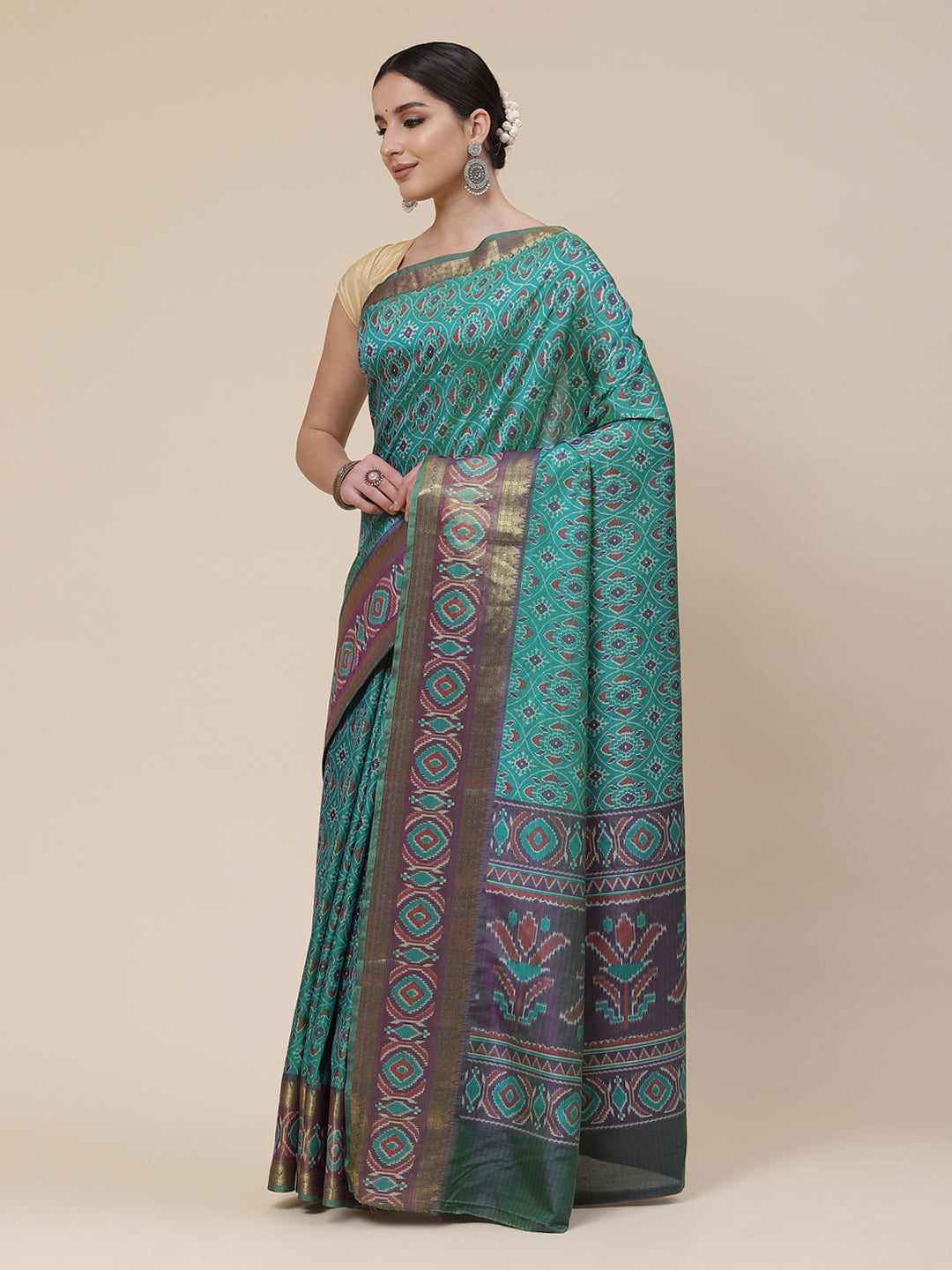 Patola Art Handloom Printed Saree