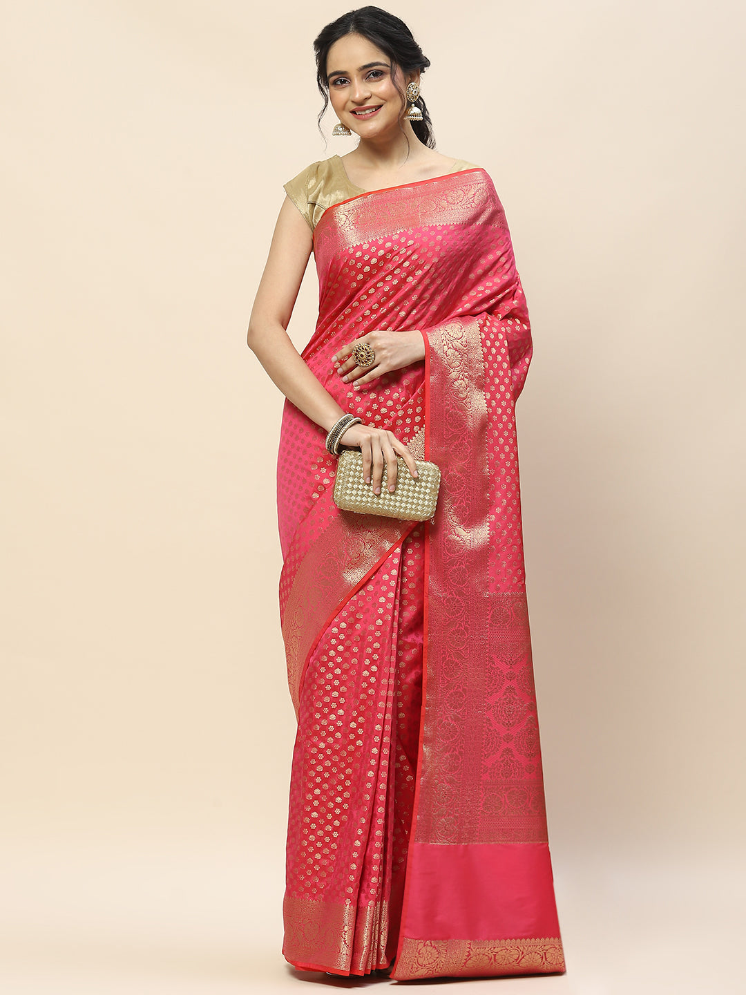Zari Booti Woven Art Silk Banarsi Saree