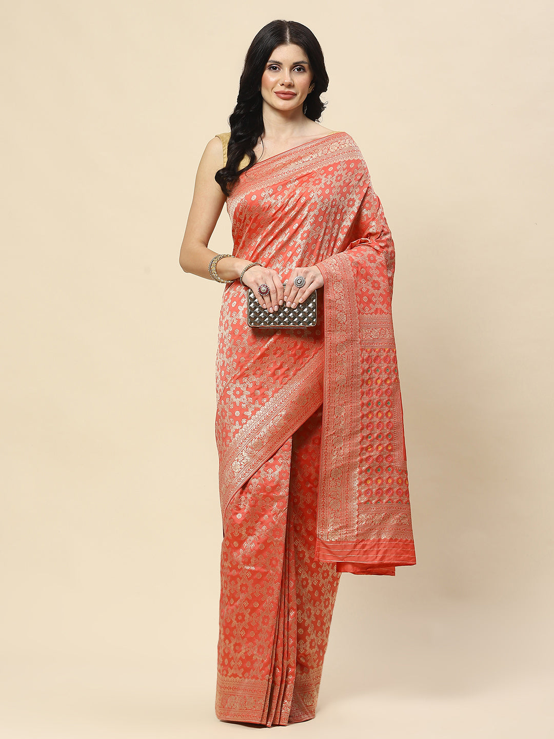 Zari Jaal Woven Art Silk Banarsi Saree