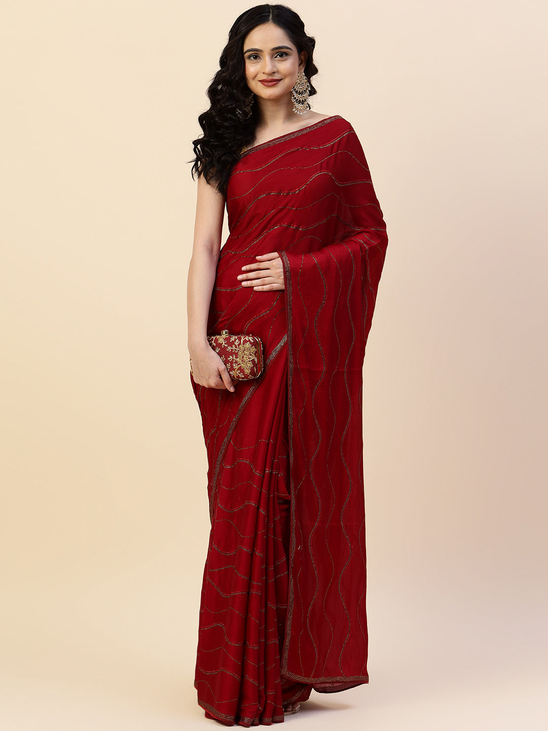 Swarovski Jaal Embroidered Chiffon Saree