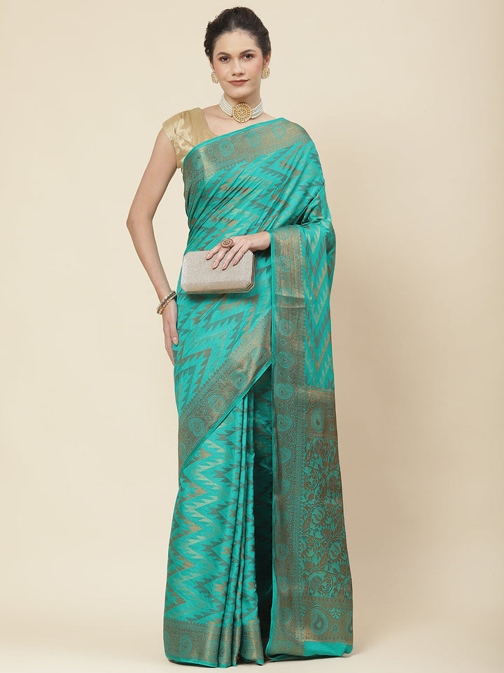 Leheriya Pattern Woven Handloom Saree