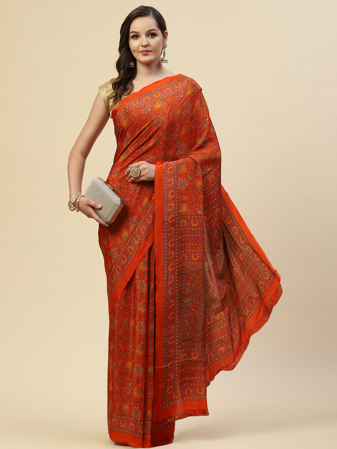 Digital Printed Crepe Saree