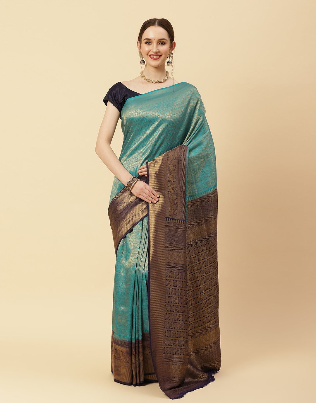 Woven Brocade Zari Jaal Art Handloom Saree