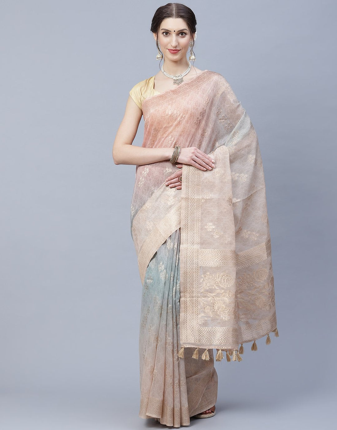 Print Cotton Chanderi Saree