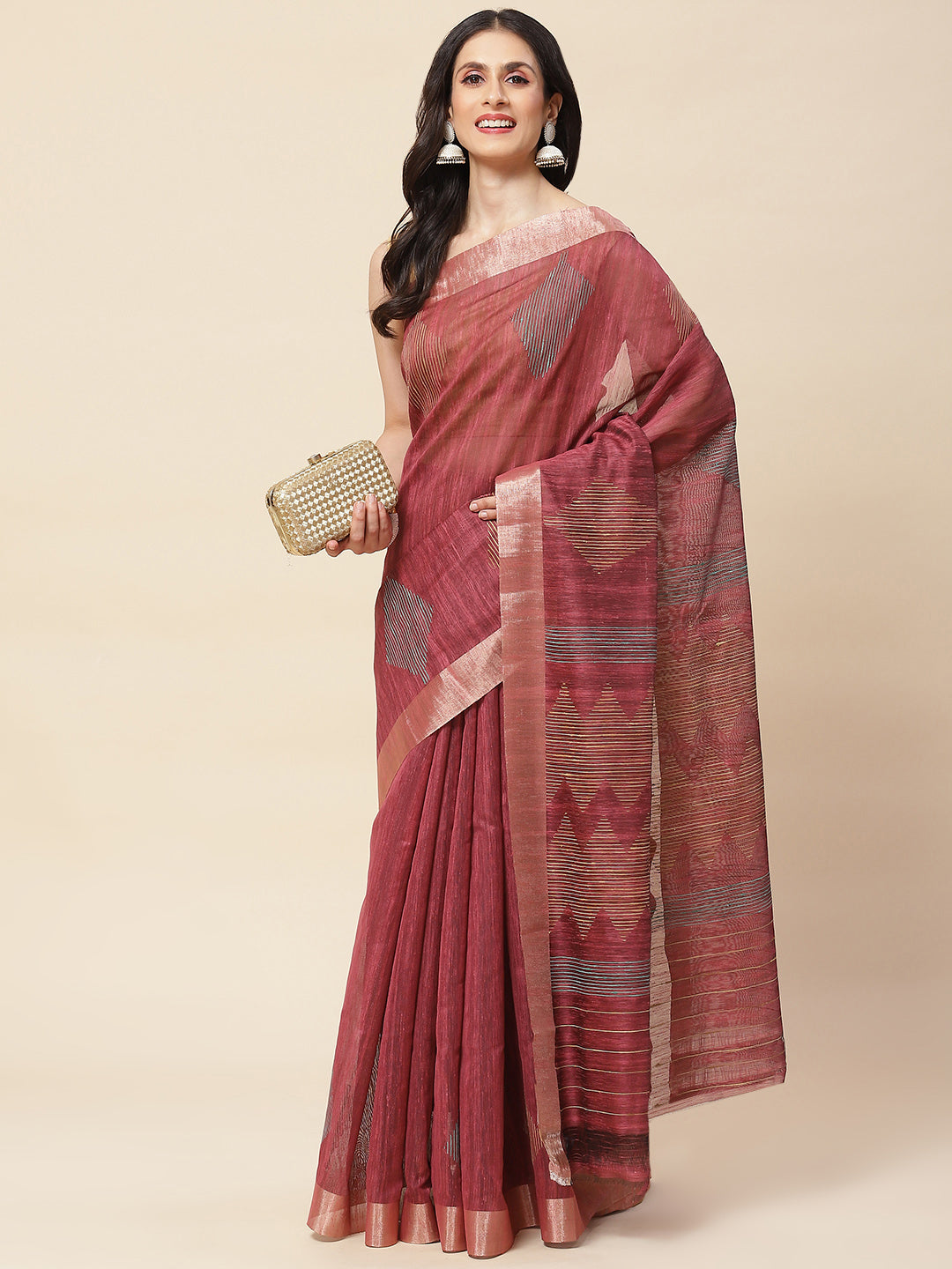 Plain Zari Border Woven Cotton Saree