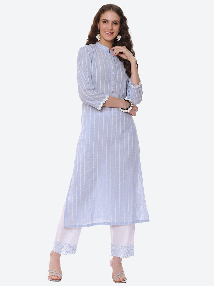 Printed Cotton Kurta With Pant