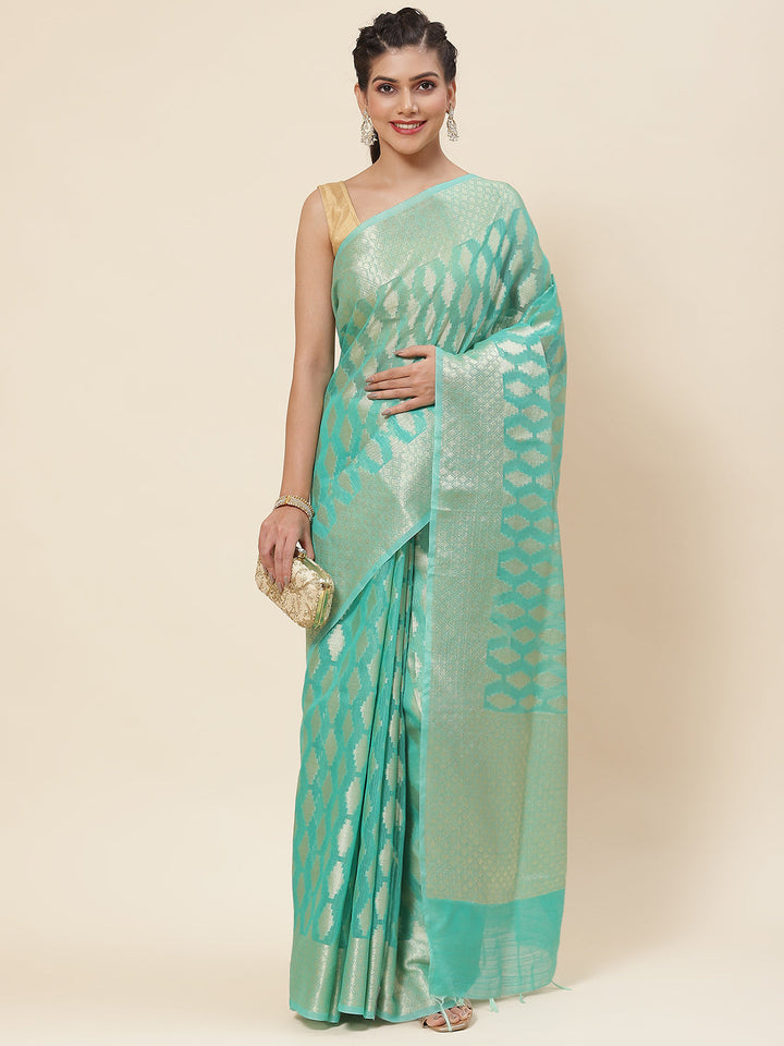 Zari Jaal Woven Cotton Saree