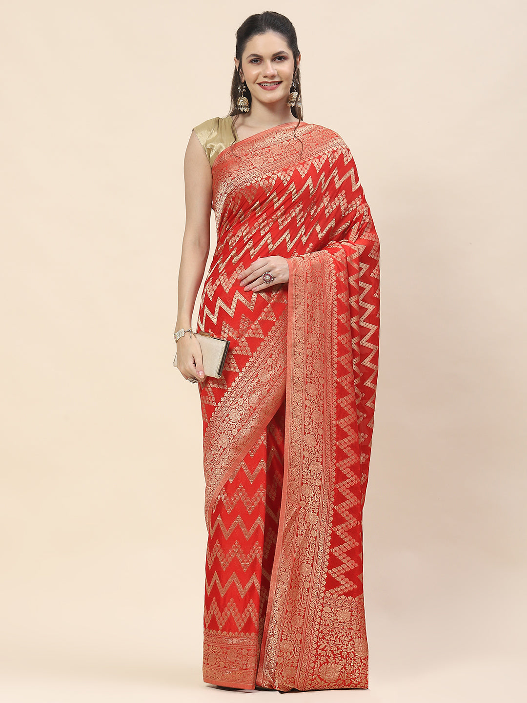 Zari Jaal Woven Georgette Saree