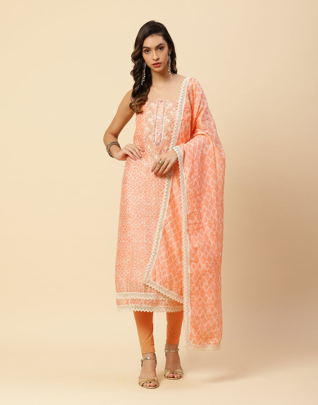 Printed Chanderi Suit Piece