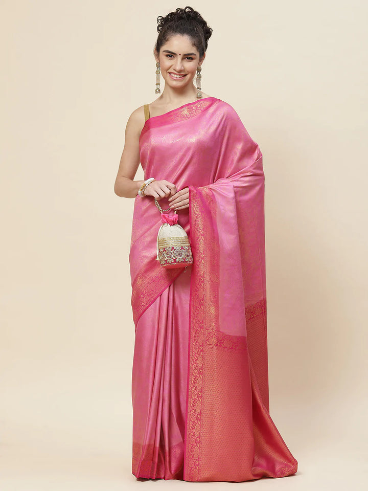Floral Zari Jaal Woven Saree
