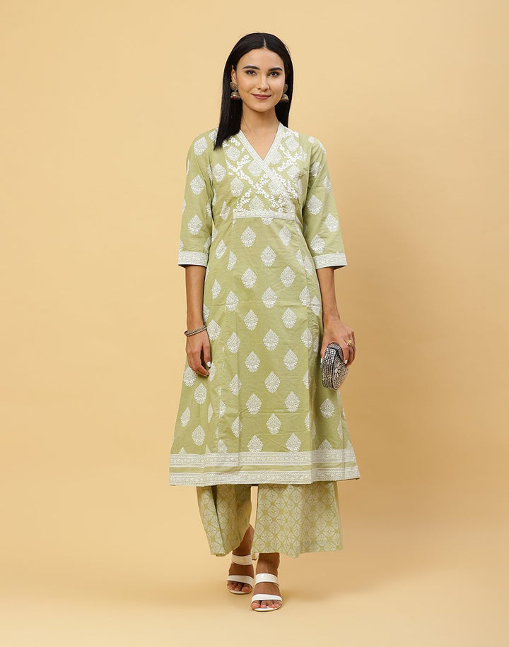Printed Cotton Kurti With Pant