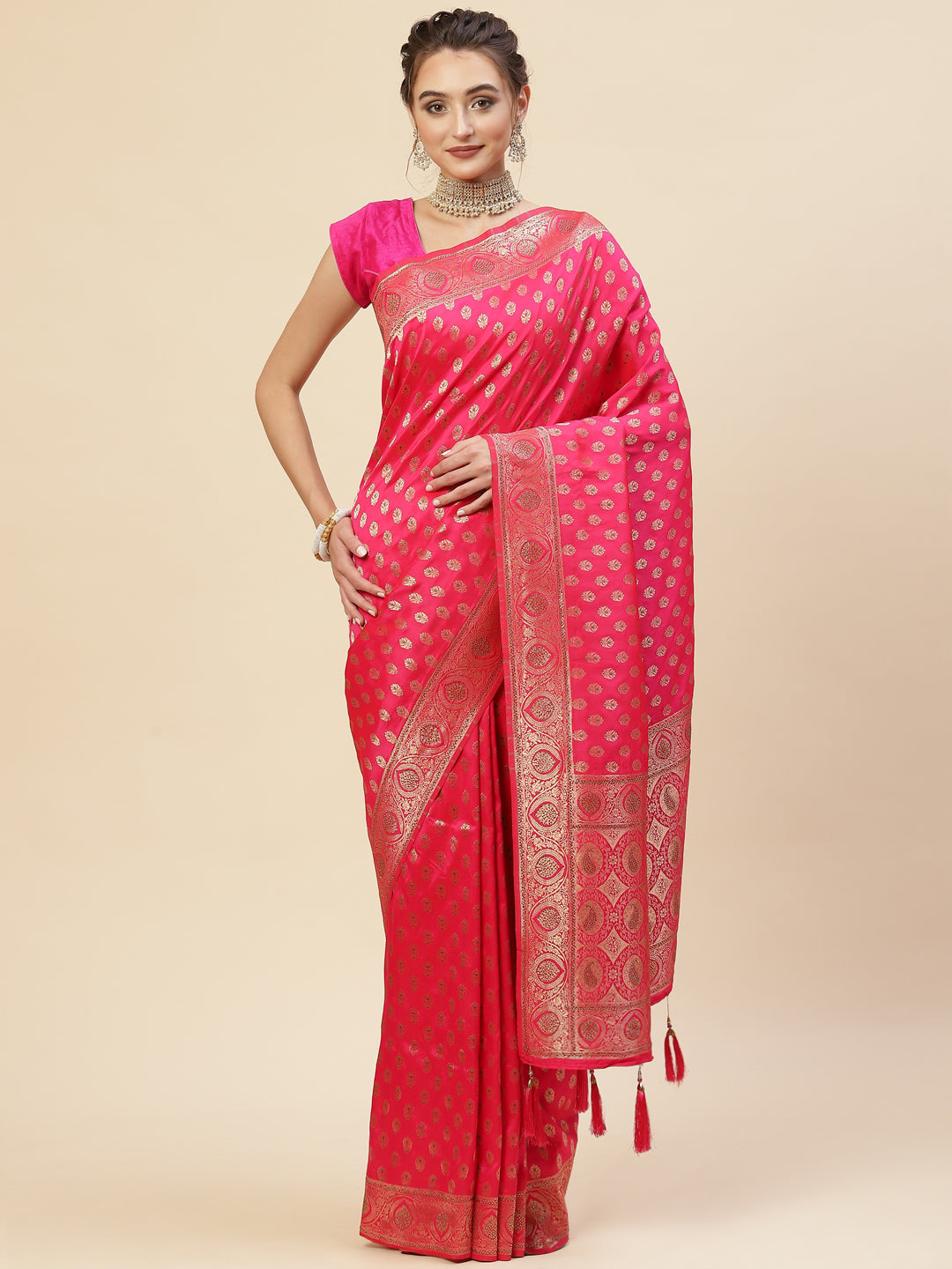 Stone Jaal Embroidered Banarasi Saree