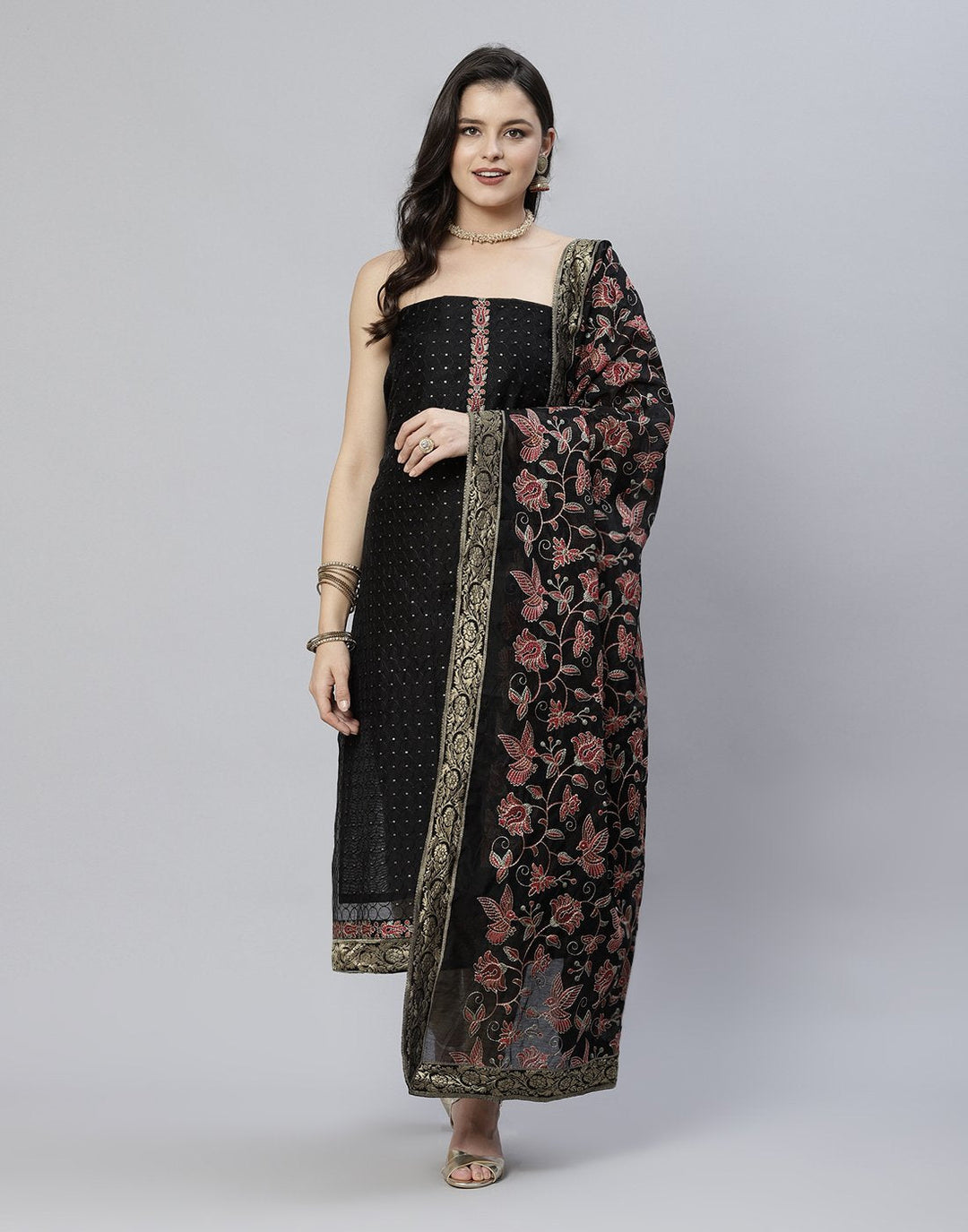 Embroidered Chanderi Suit Piece