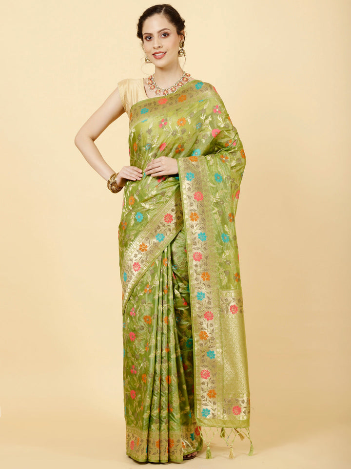Zari Jaal Woven Organza Saree