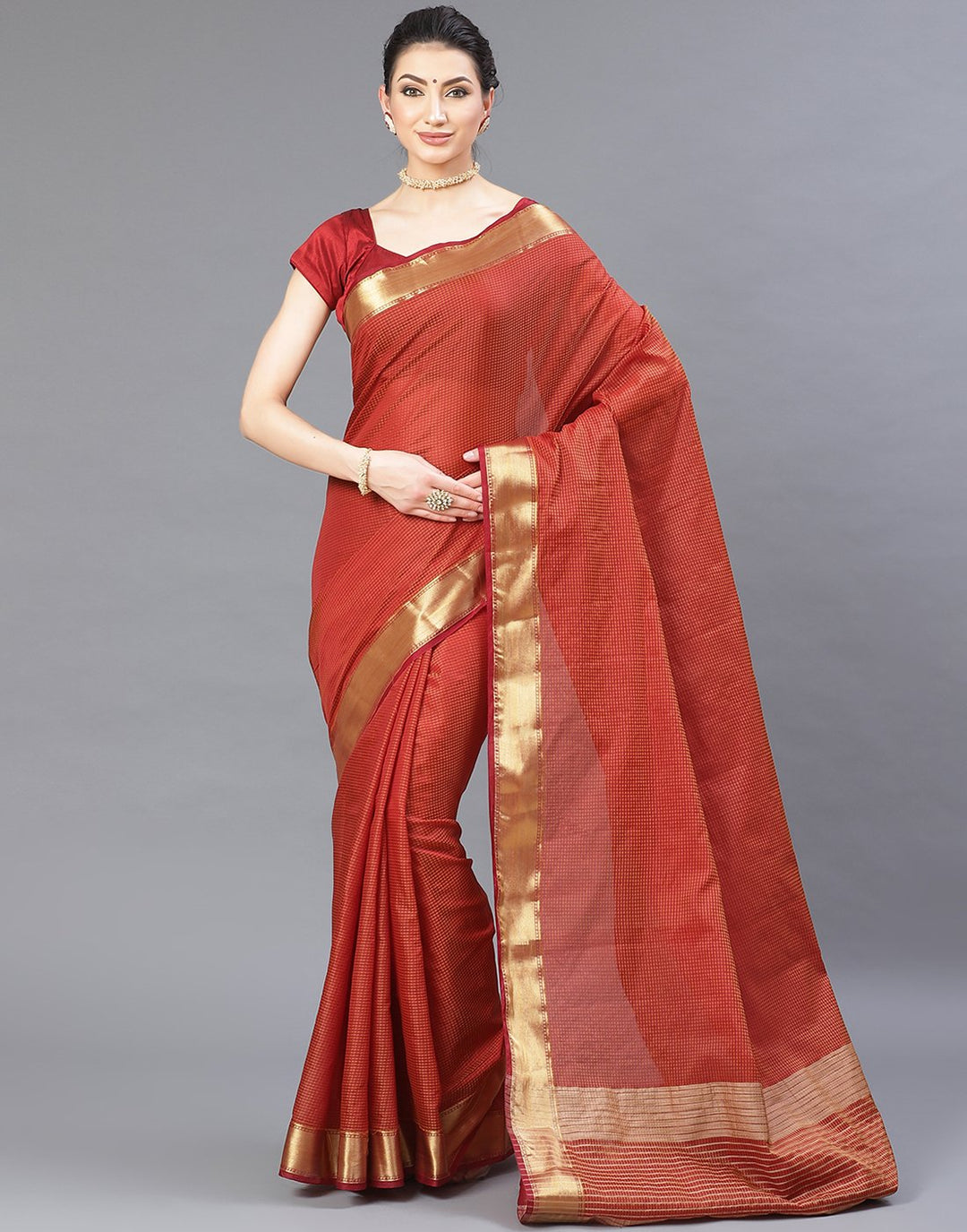 MBZ Meena Bazaar-Green Art Handloom Woven Saree