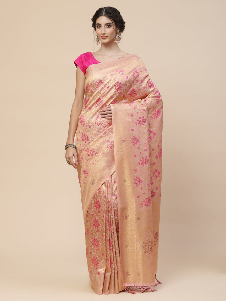 Stone Jaal Art Handloom Woven Saree