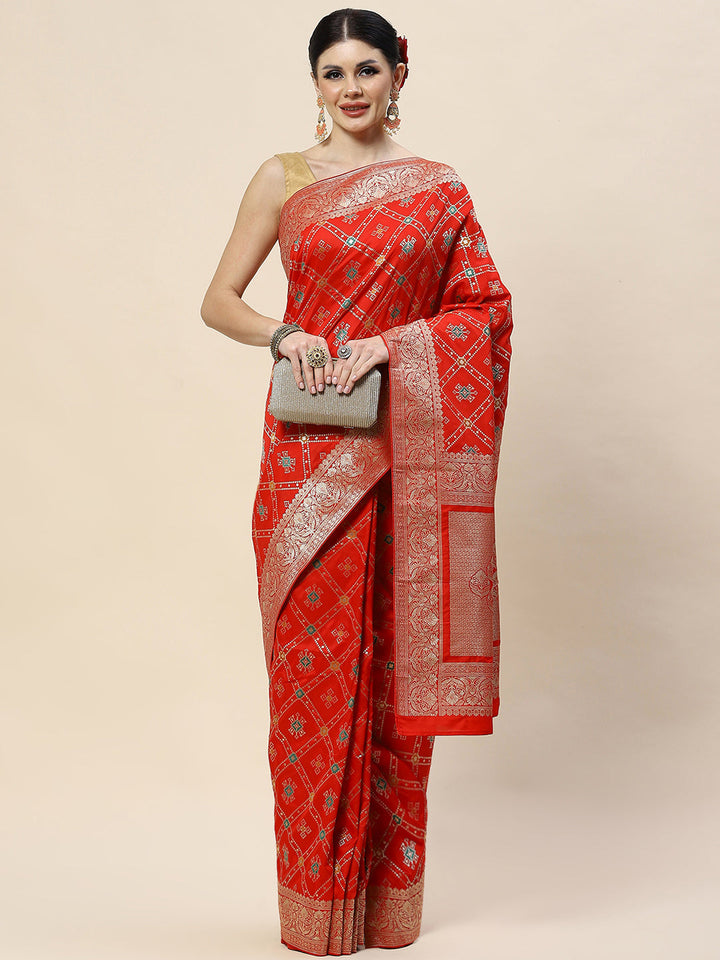 Zari Jaal Woven Art Silk Banarsi Saree