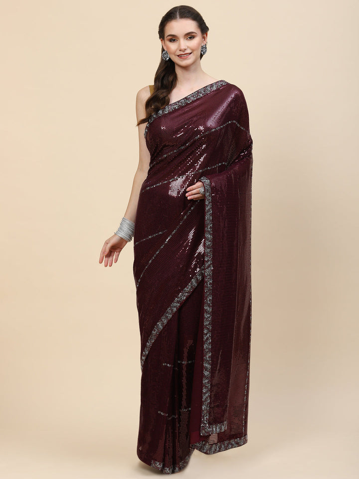 Sequin Embroidered Georgette Saree