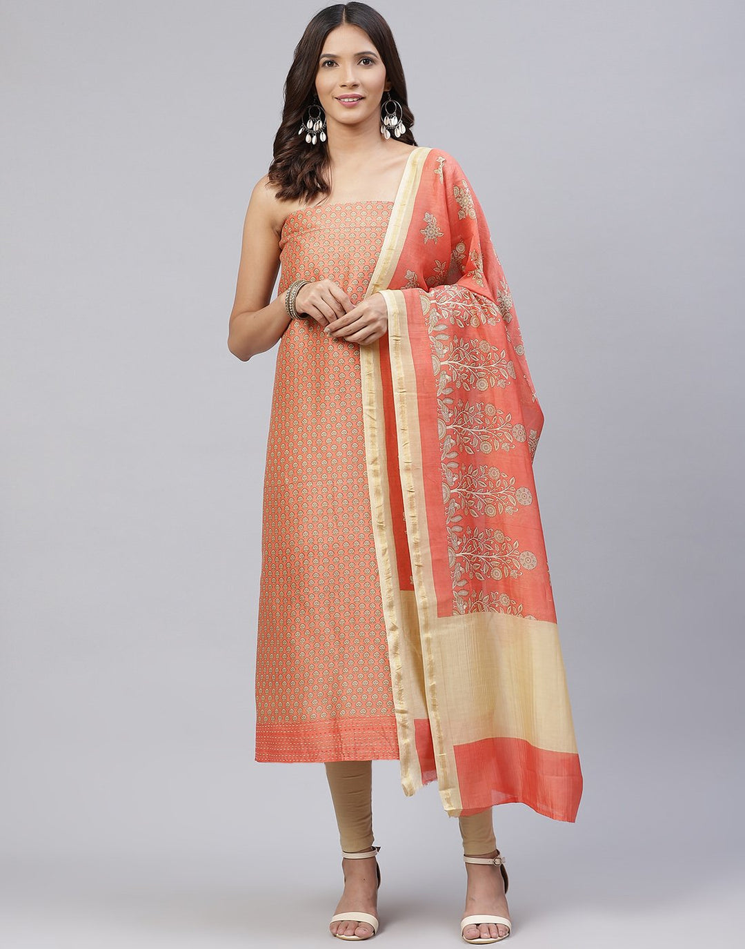 Fine Chanderi Printed Suit Piece