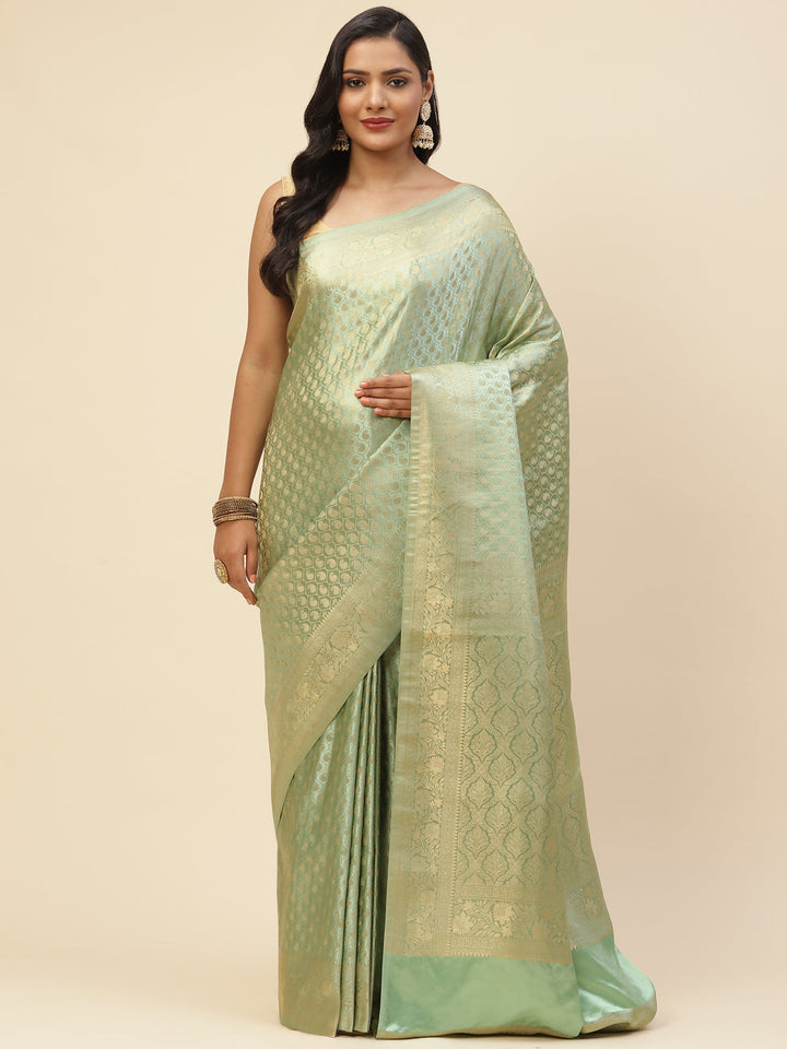 Brocade Zari Jaal Satin Woven Saree
