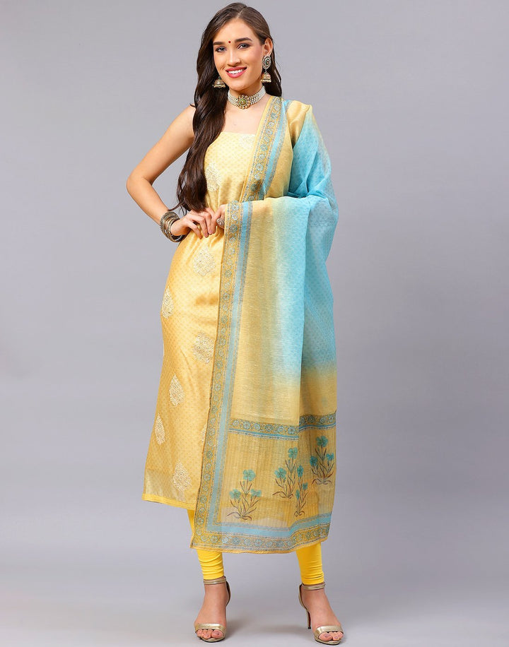Chanderi Embroidered Suit Piece