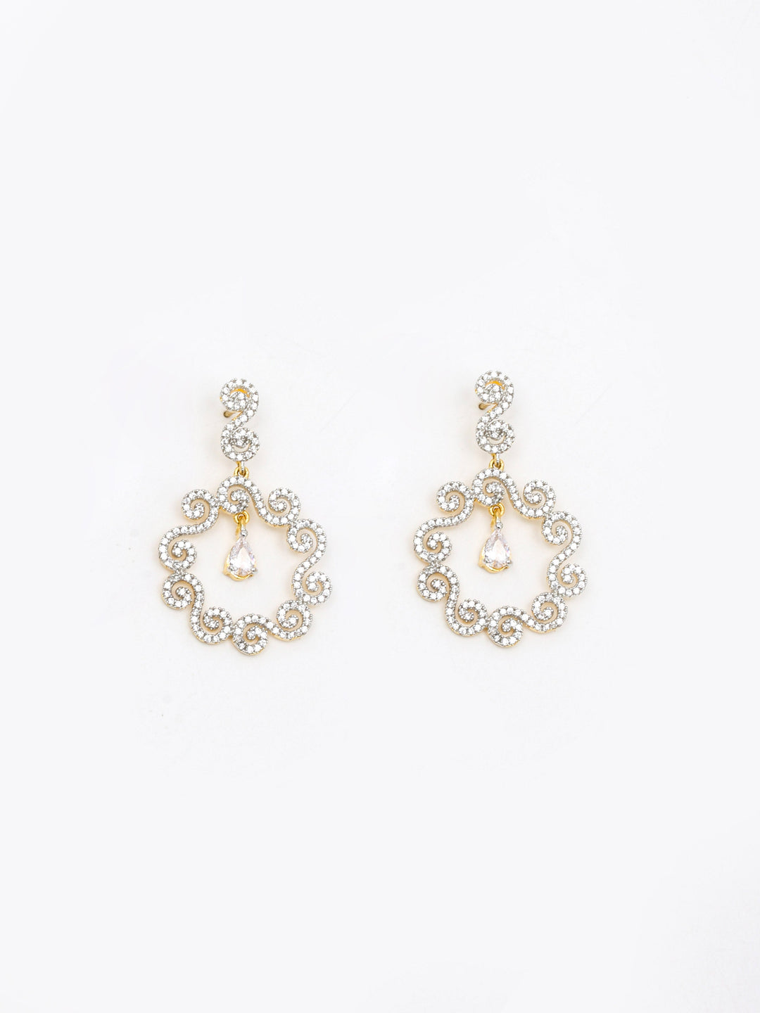 White Stones Drop &amp; Danglers Earrings
