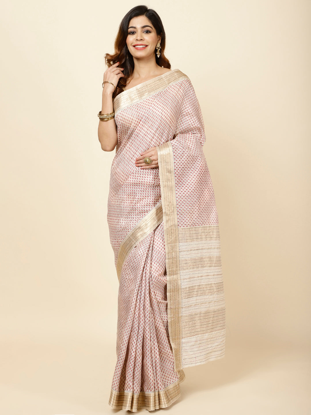 Printed Tussar Saree