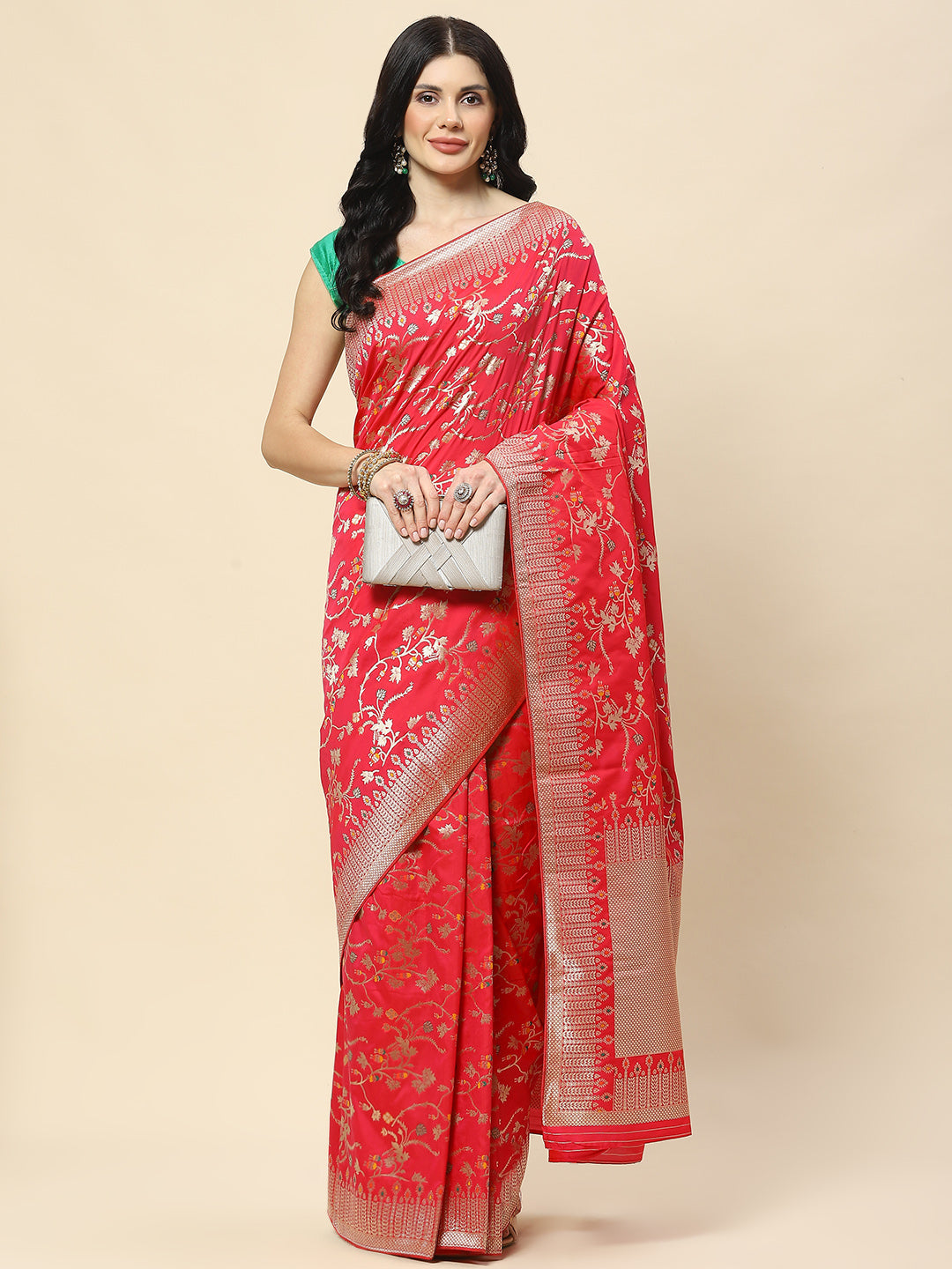 Zari Jaal Woven Art Silk Banarsi Saree