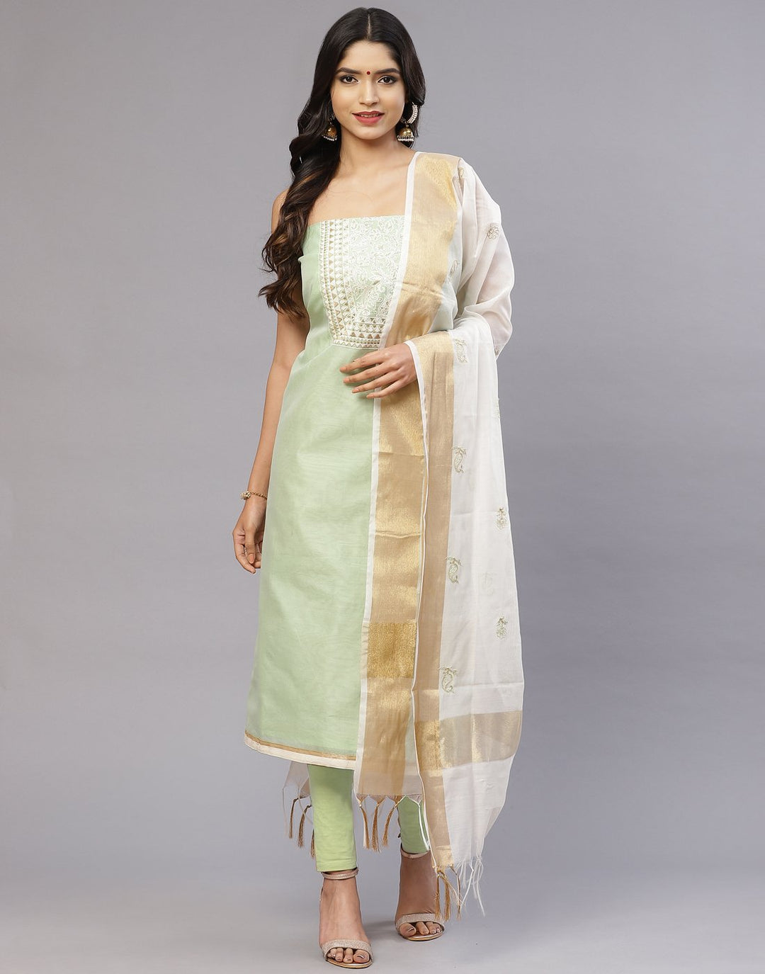 Chanderi Embroidered Suit Piece