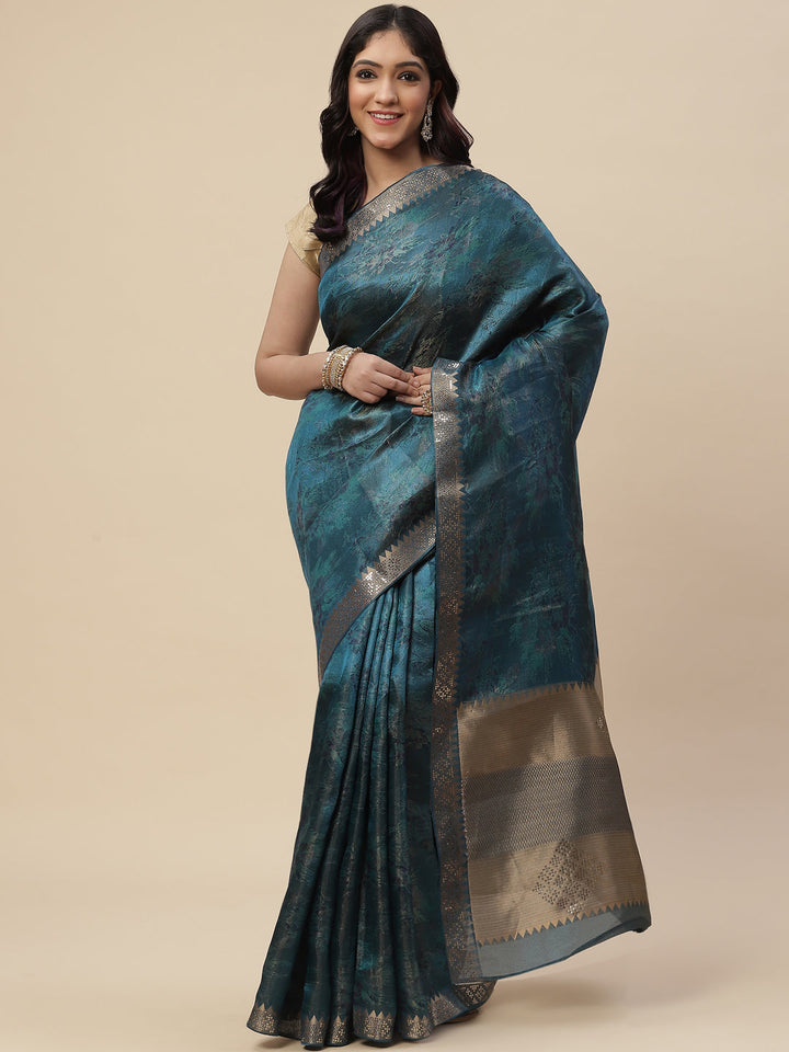 Sequin Embroidered Handloom Woven Saree