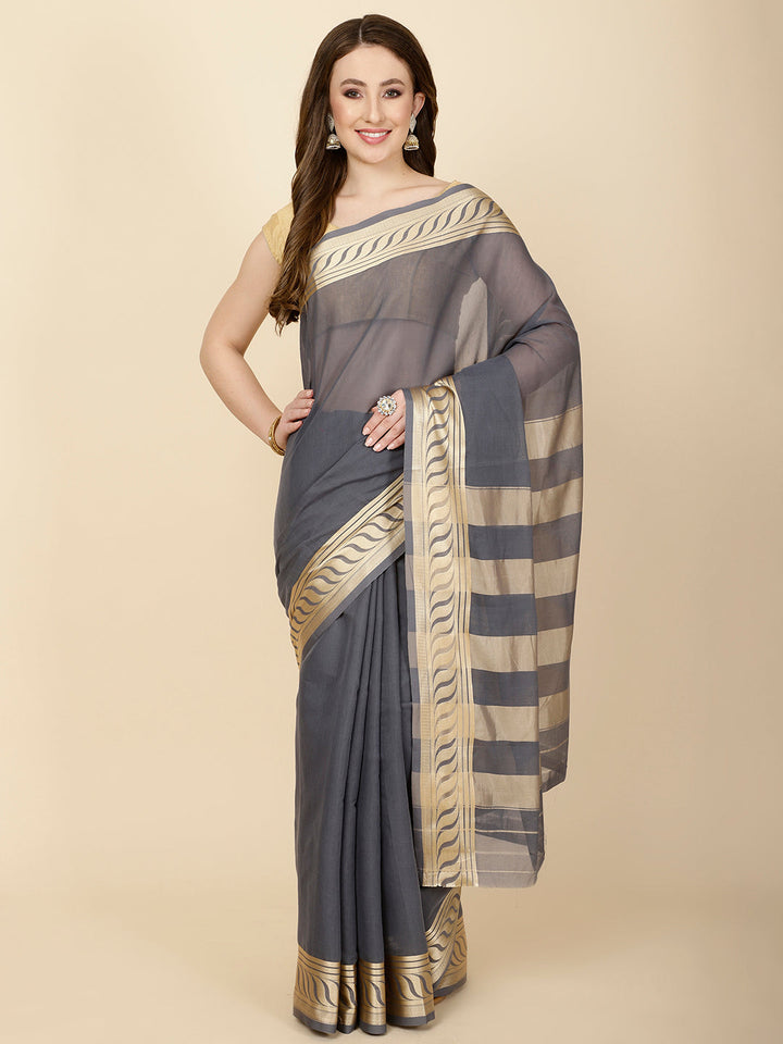 Resham Border Woven Cotton Saree