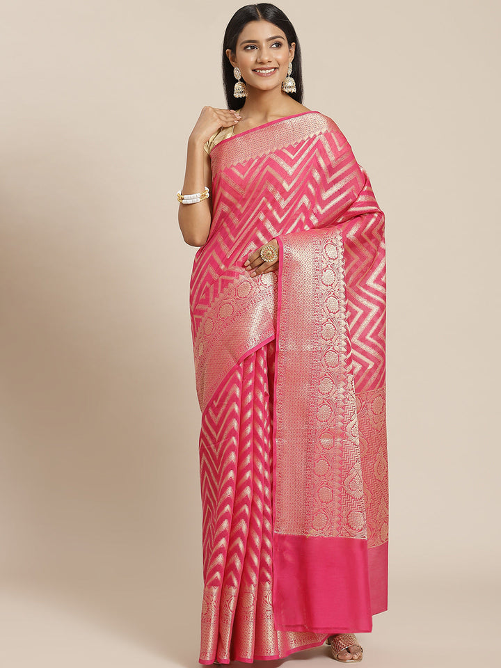 Zari Jaal Cotton Woven Saree