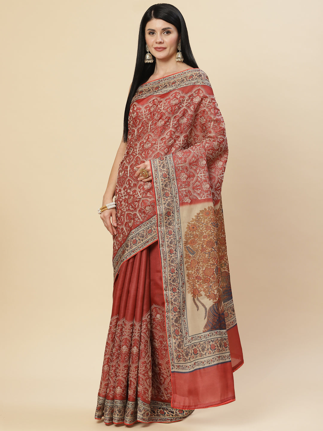 Printed Tussar Saree