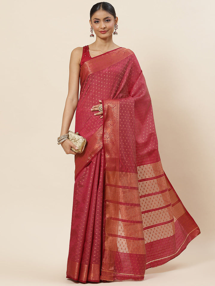 Zari Booti Woven Handloom Saree