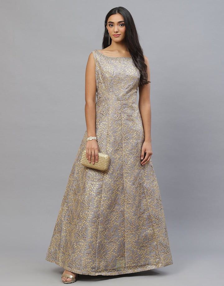Assorted Cotton Chanderi Long Dress