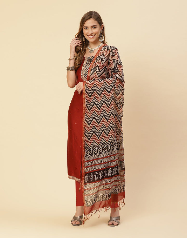 Embroidered Chanderi Suit Piece