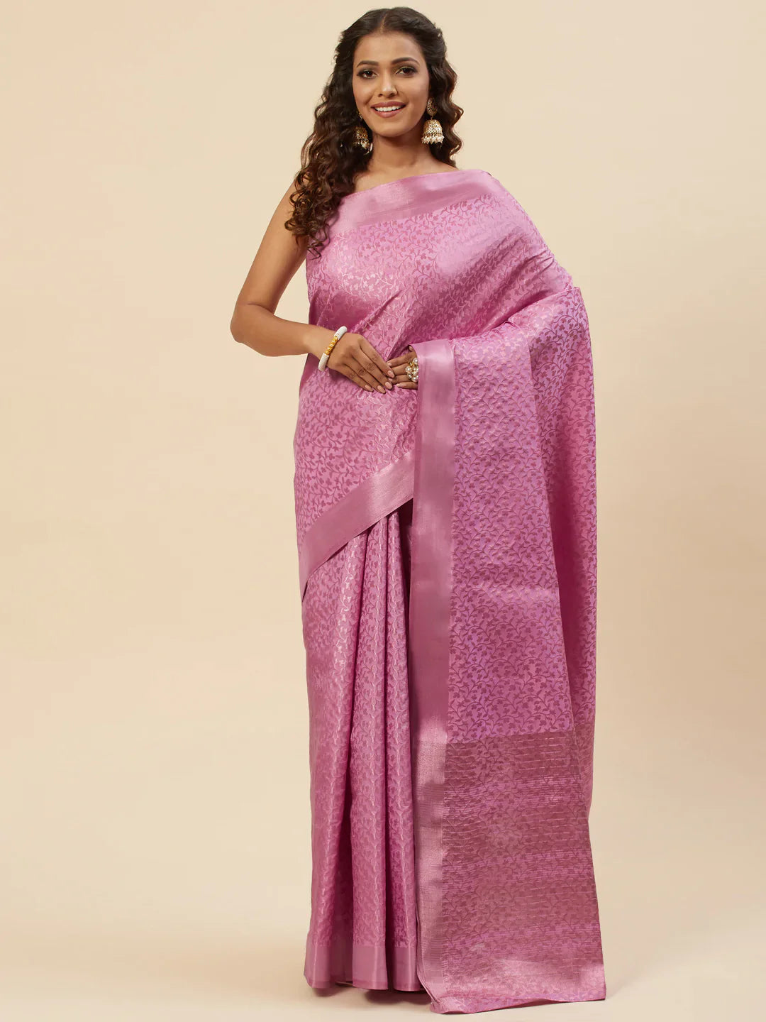 Jacquard Zari Border Handloom Woven Saree