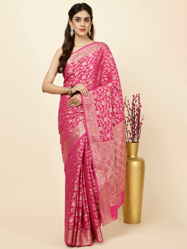 Zari Jaal Woven Georgette Saree