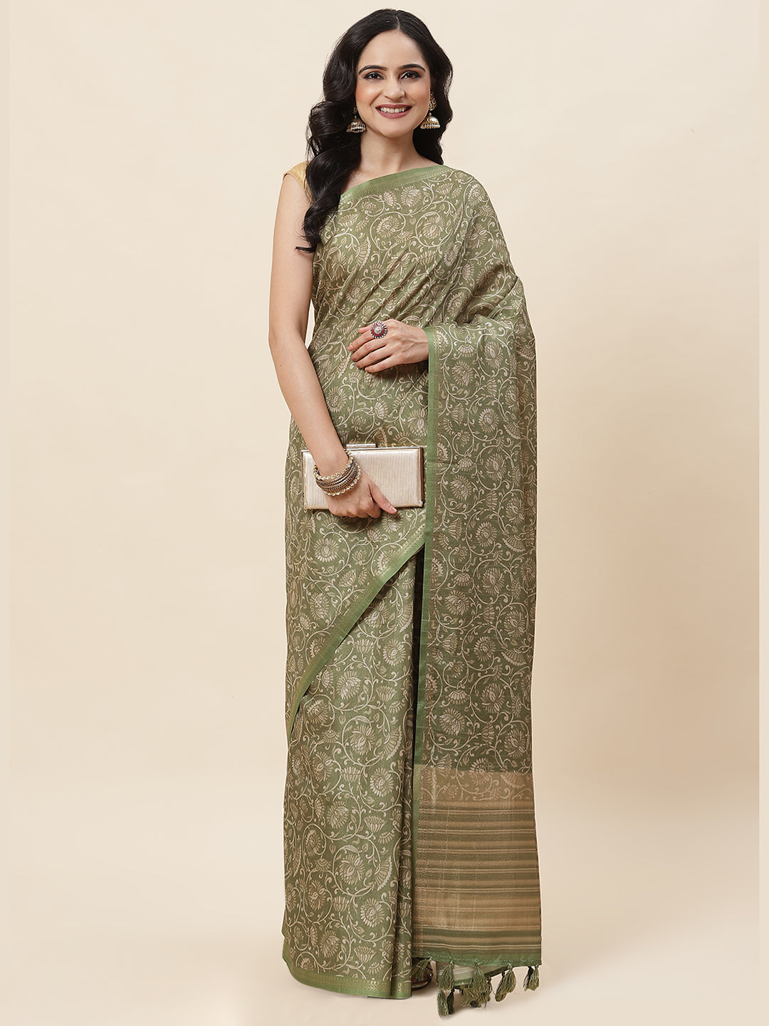 Printed Tussar Saree