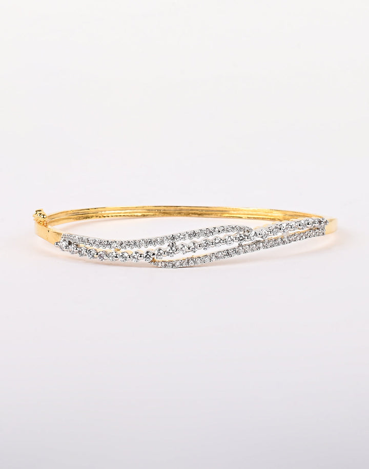 Gold Plated Bracelet Embellished With Diamond Stone