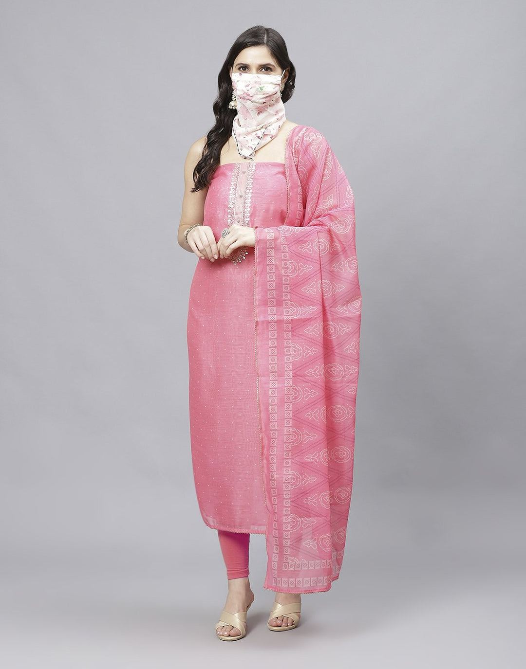 Chanderi Embroidered Suit piece