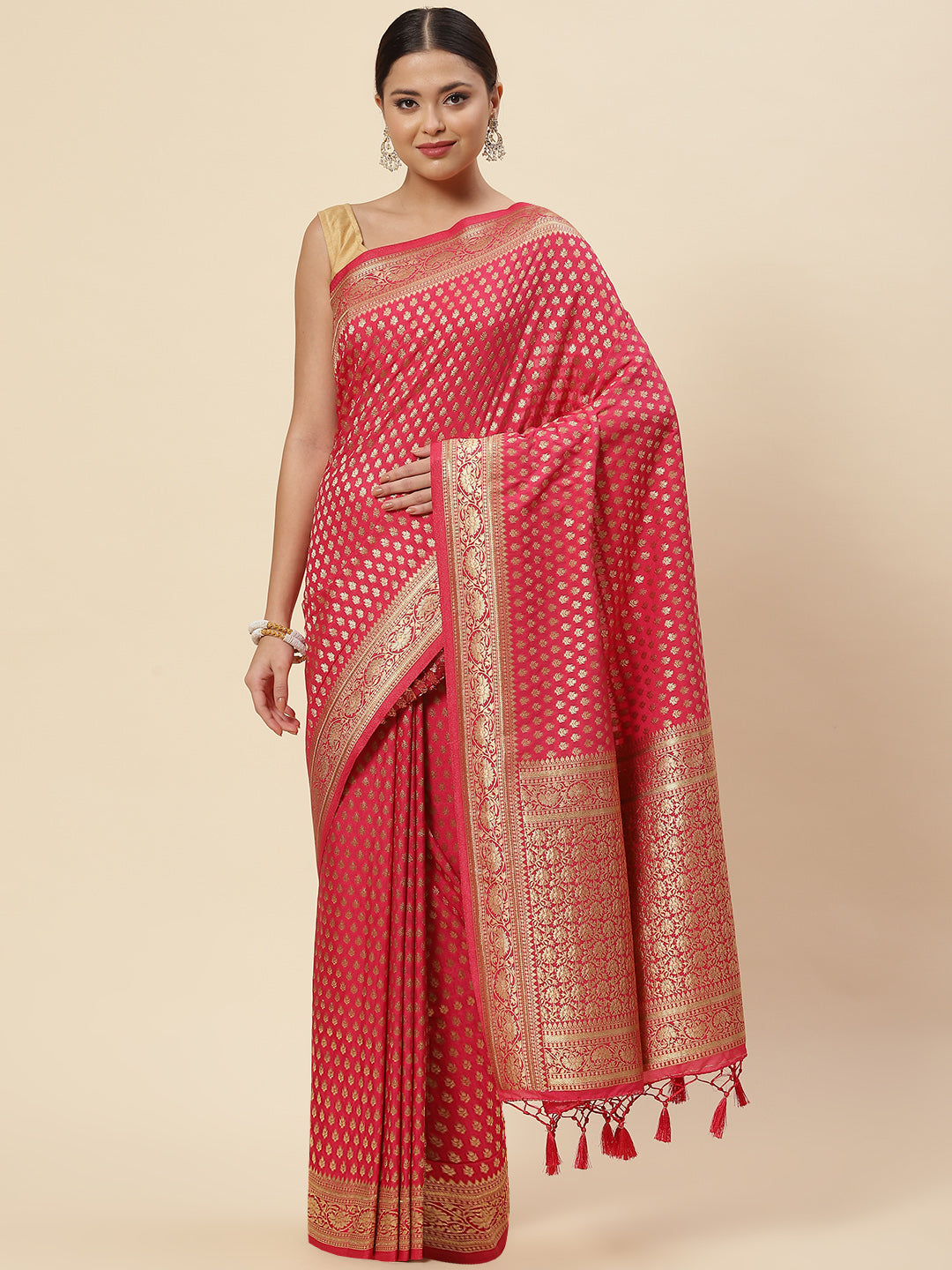 Zari Booti Handloom Woven Saree