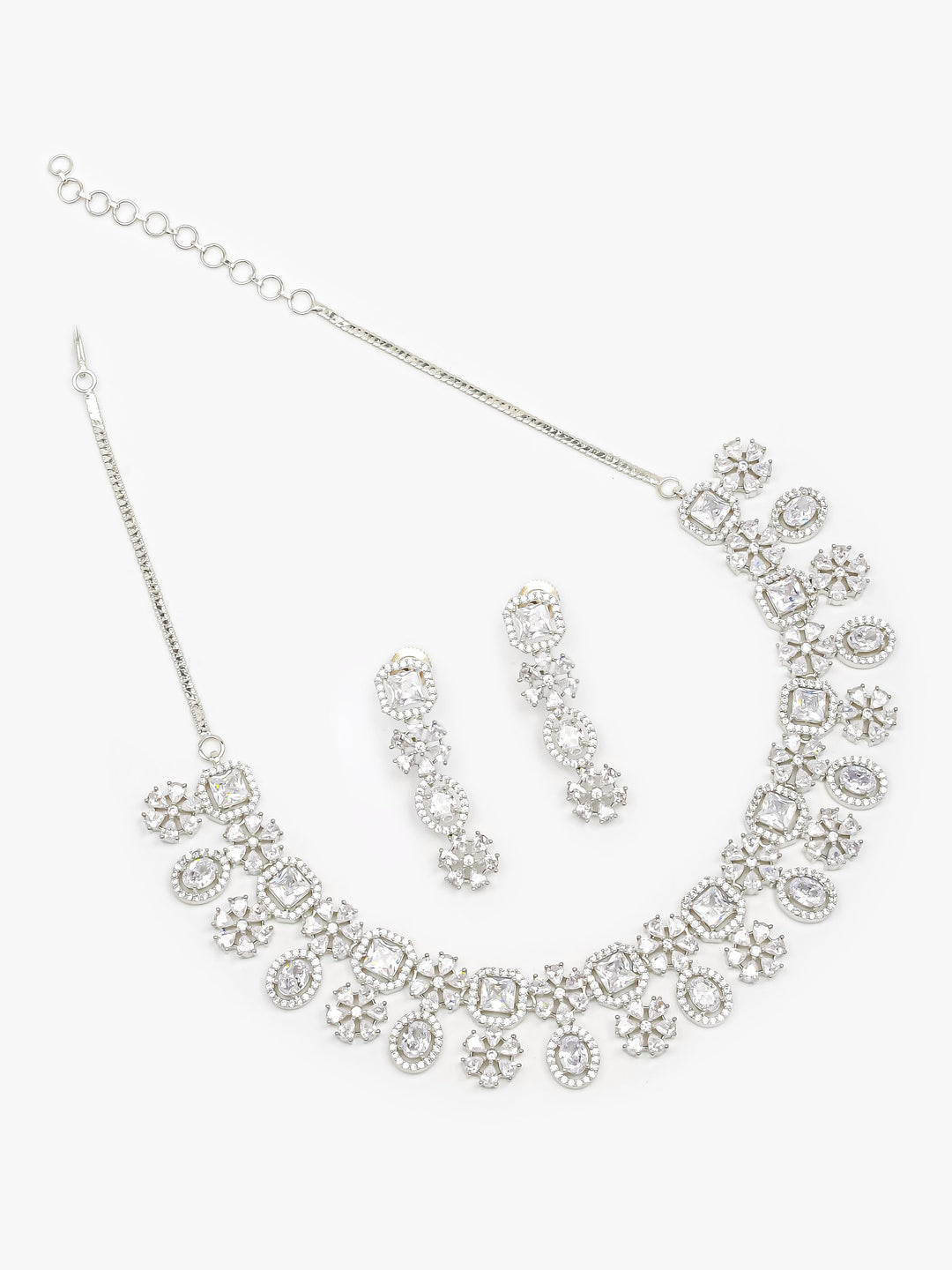 AD Stone Necklace With Earrings