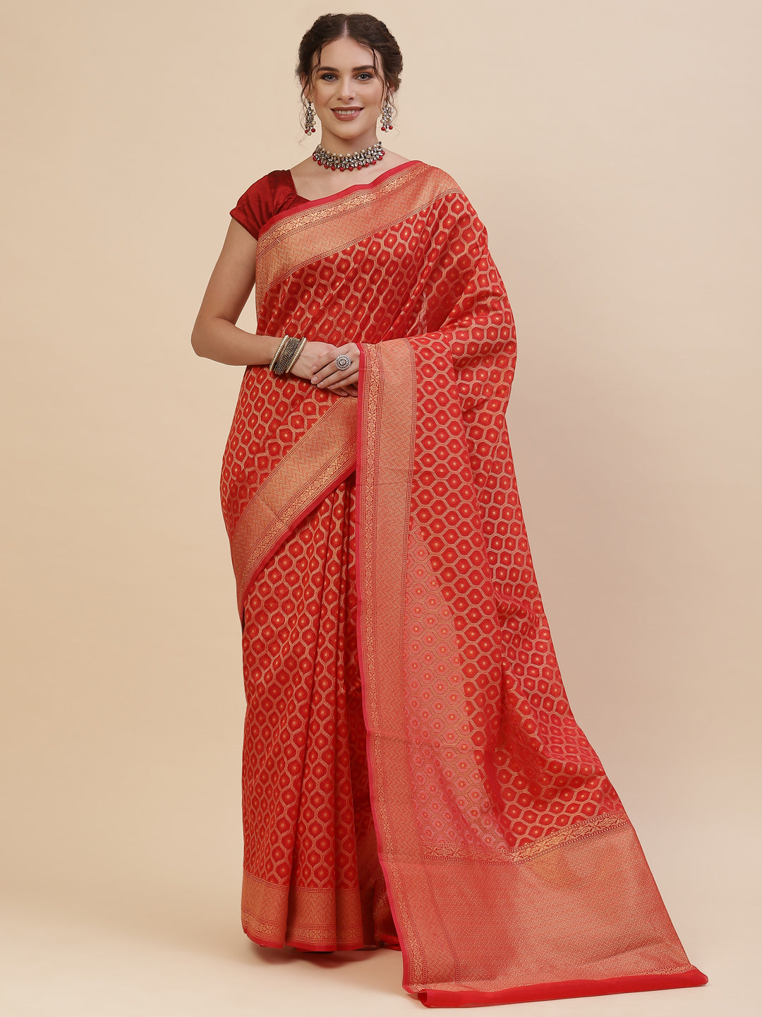 Zari Jaal Cotton Woven Saree